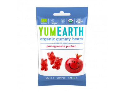 YumEarth BIO Ovocné želé medvedíky s príchuťou granátového jablka, 50 g