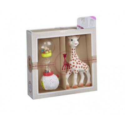 Darčekový set - žirafa Sophie + mäkké marakasy