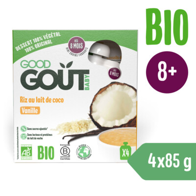 Good Gout BIO ryžový dezert s kokosovým nápojom a vanilkou (4x85 g) 4x85g