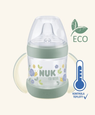 NUK for Nature fľaštička na učenie s kontrolou teploty 150 ml