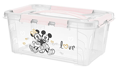 Domácí úložný box "Mickey & Minnie", Pastelová růžová S