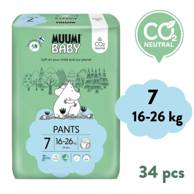 Muumi Baby Pants 7 XL 16-26 kg (34 ks), nohavičkové eko plienky