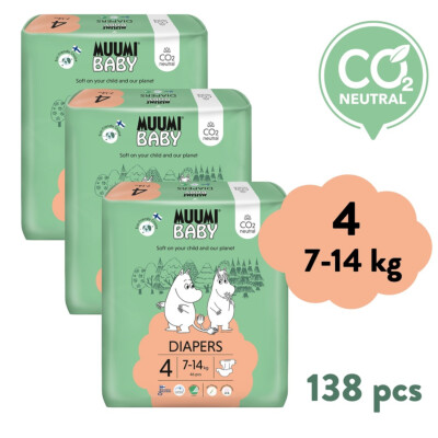 Muumi Baby 4 Maxi 7–14 kg (138 ks) eko plienky