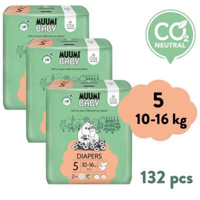 Muumi Baby 5 Maxi+ 10–16 kg (132 ks) eko plienky