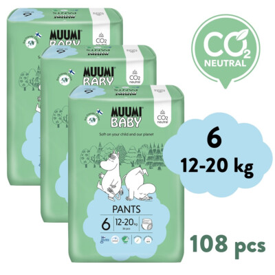 Muumi Baby Pants 6 Junior 12-20 kg (108 ks) eko plienky
