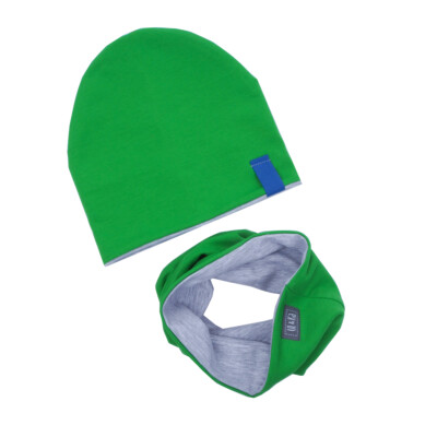 Set čiapky a nákrčník, Zelená 6-12m