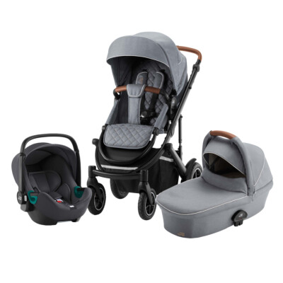 Set kočík Smile III + hlboká korba + autosedačka Baby Safe 3 i-Size, Nordic Grey